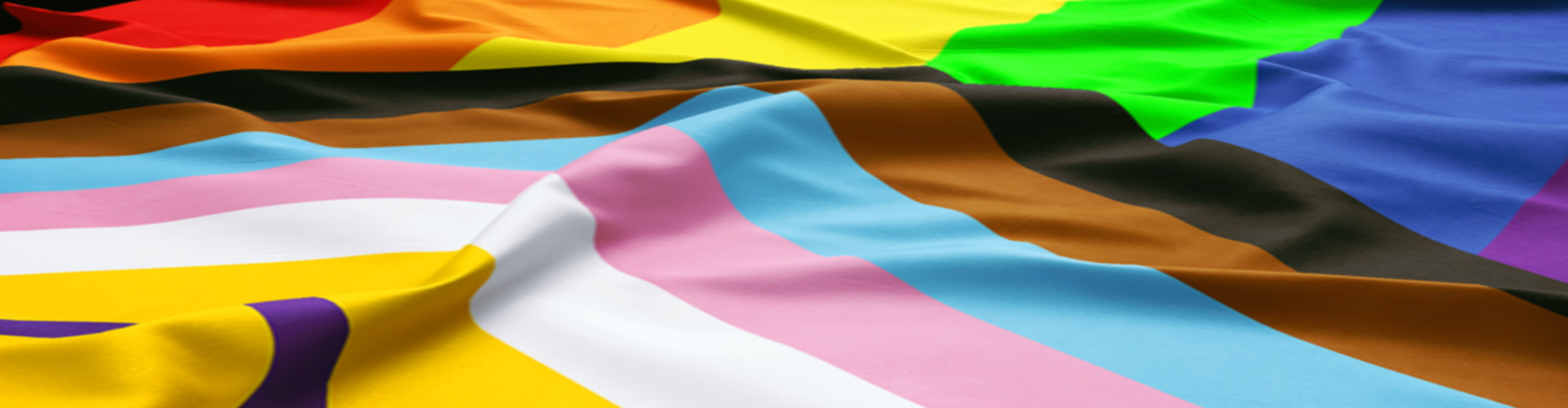 Draped Inclusive Pride flag 